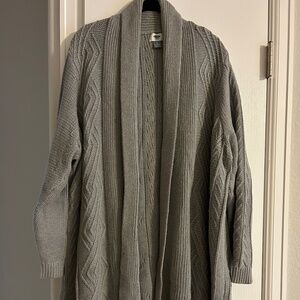 Plus size grey cardigan